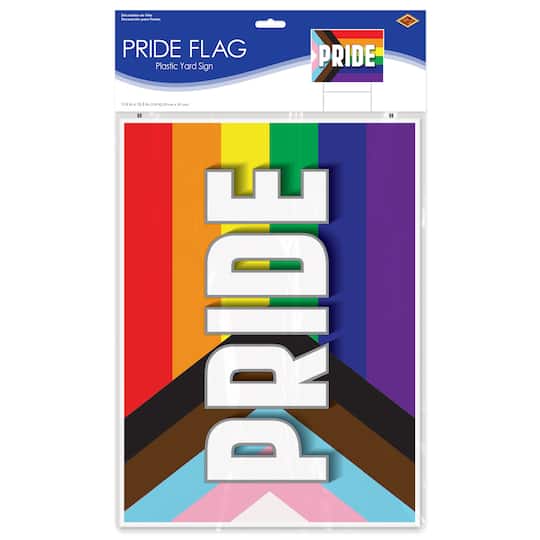 Beistle 11.5" x 15.5" Pride Plastic Flag Yard Sign